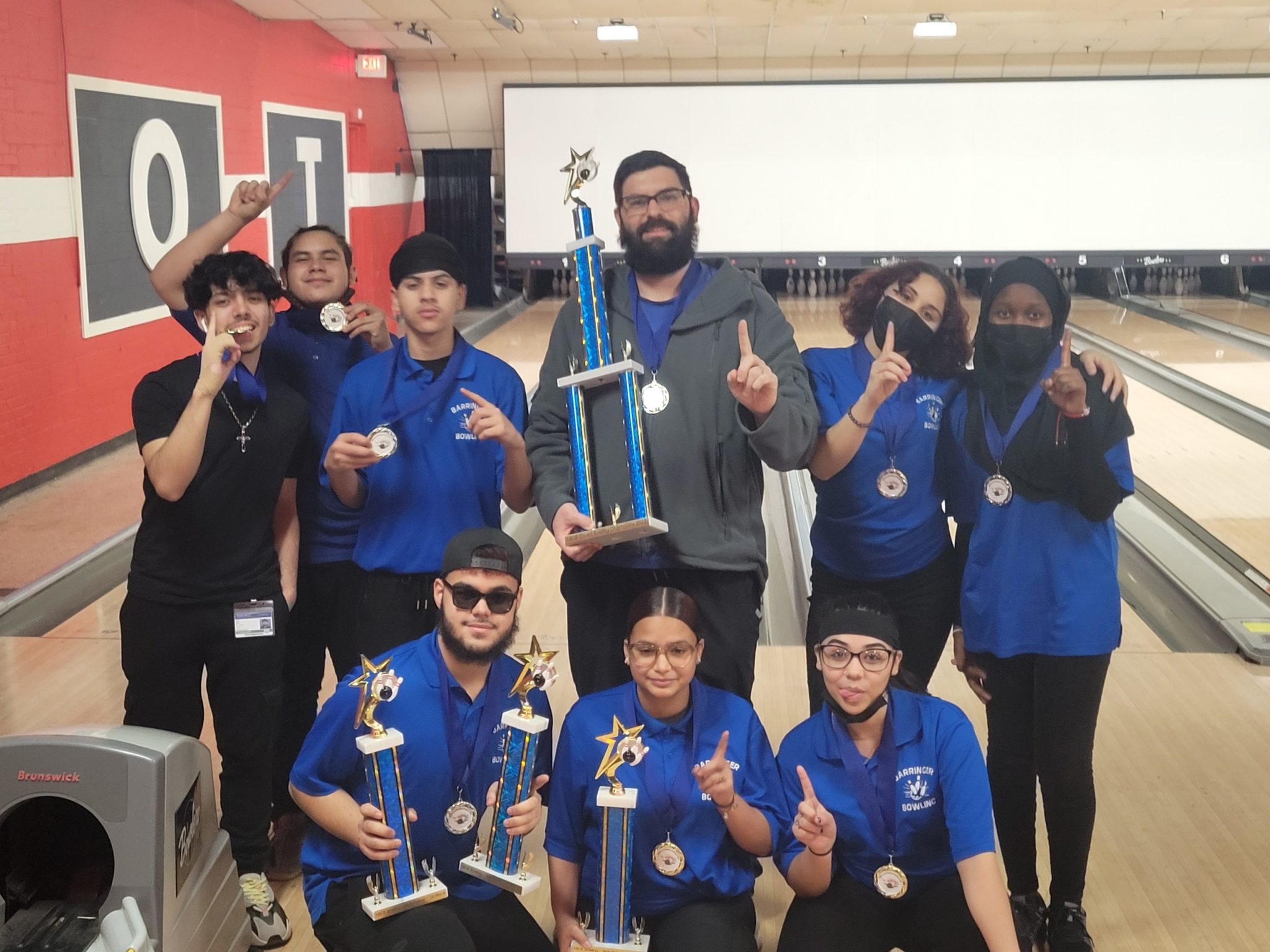 <strong>Front Row:</strong> Chris Padro, Ziali Rivera, Jenilia Lopez<br><strong>Back Row:</strong> Johel Perez, Jaden Perez, Elijah Lane, Coach Meklin, Destiny Garcia, Rahmatullah Jallow.