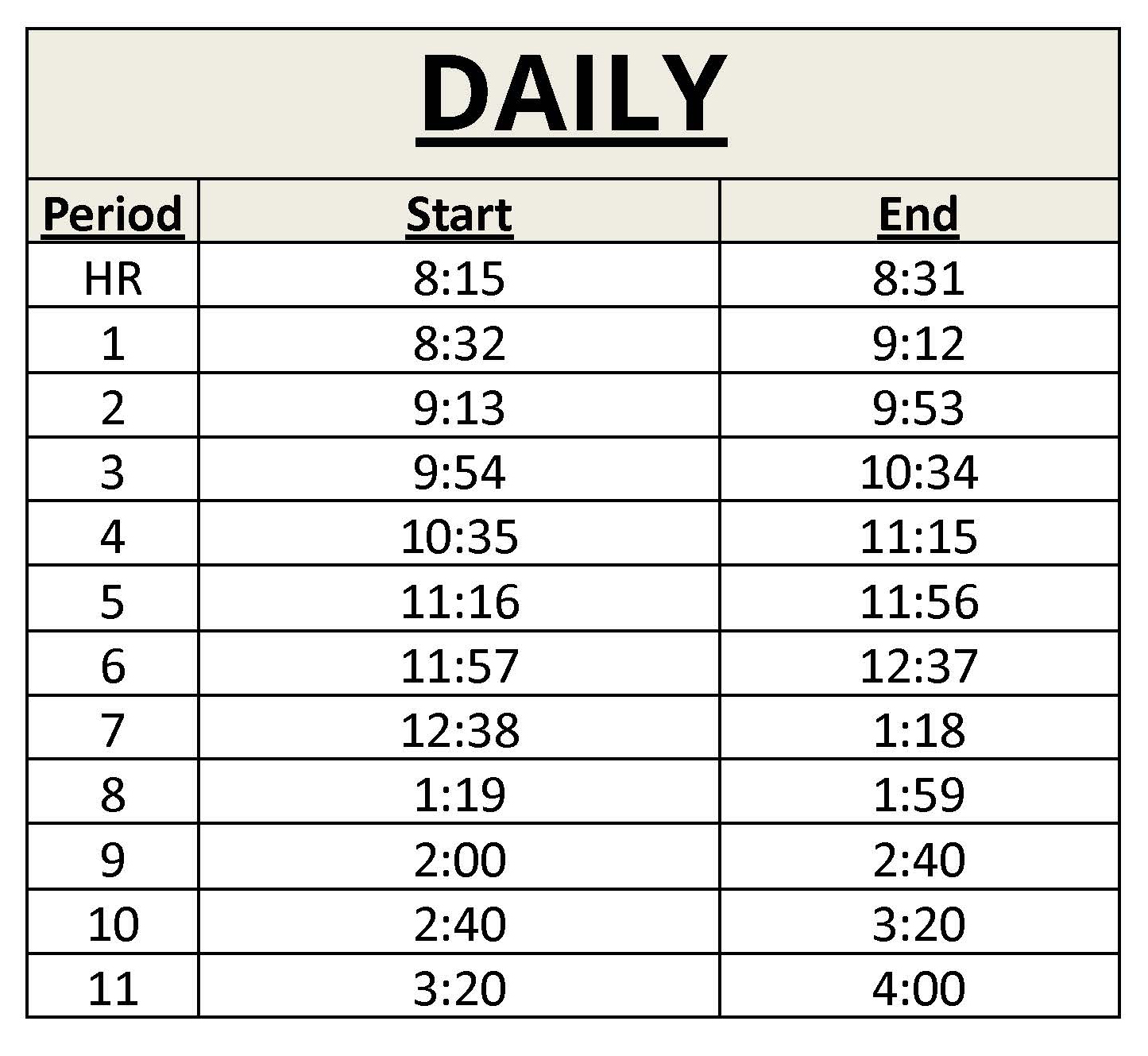 NSDSIT 2021 Bell Schedule 1