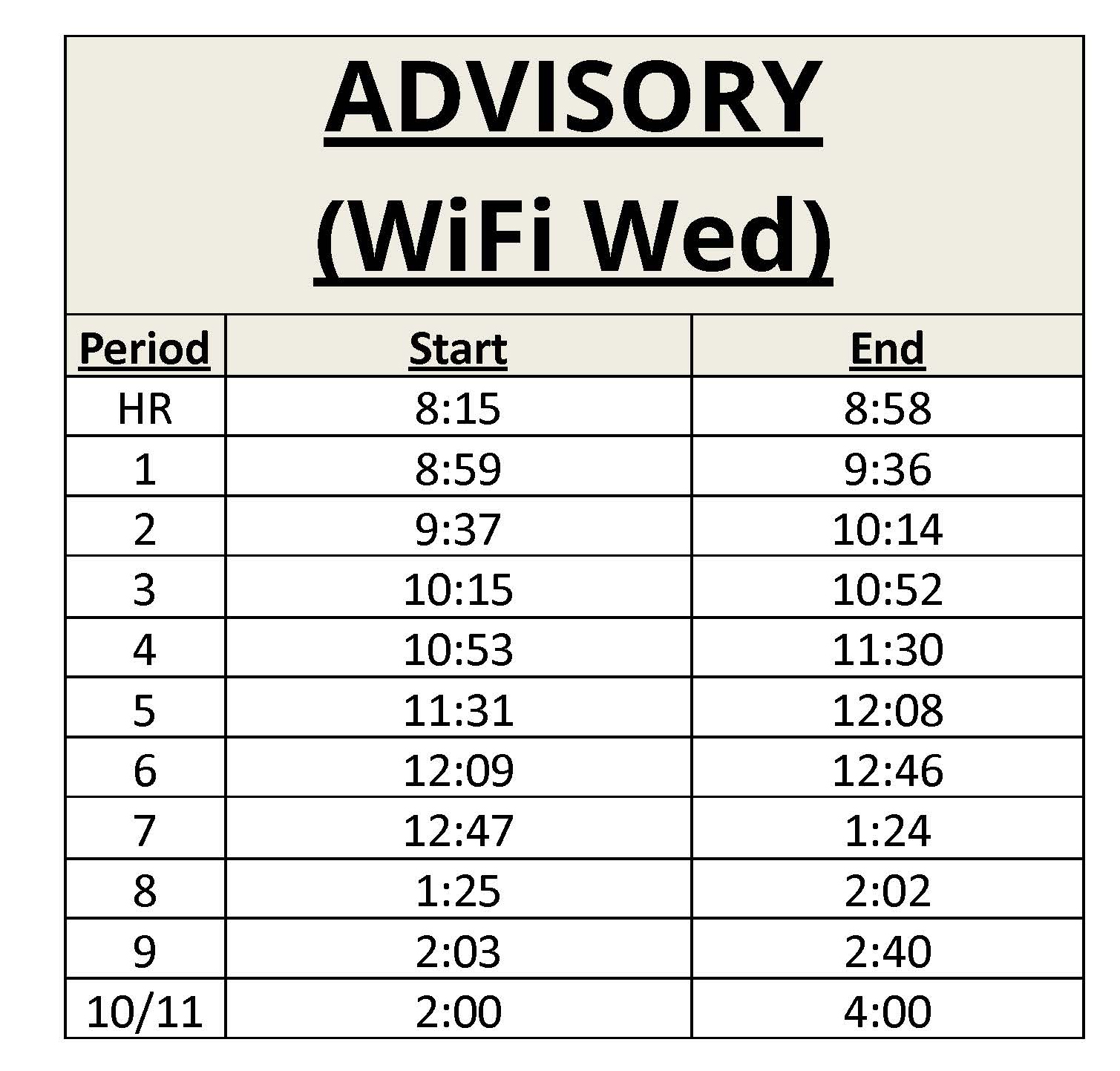 NSDSIT 2021 Bell Schedule 2