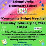 Salome Urena Community Budget Meeting Flyer