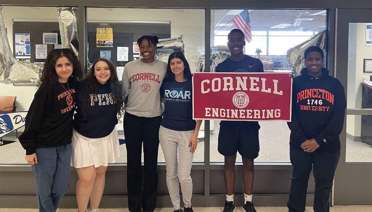 Pictured left to right: Daniela Rosillo, Bryanna Fabris, Paula-Marie Brown, Daniela Placios, Oluwasola Ogundare, Timothy Mwangi (not pictured: Luis Guaman and Manuela Duarte)