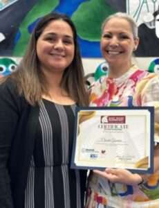 A graduate of East Side High School and the author of the popular children's book, Ellie Fairy Meets Cordelia, Claudia Gouveia, and Founding Principal of East Ward Elementary School, Rosa Monteiro-Inacio
