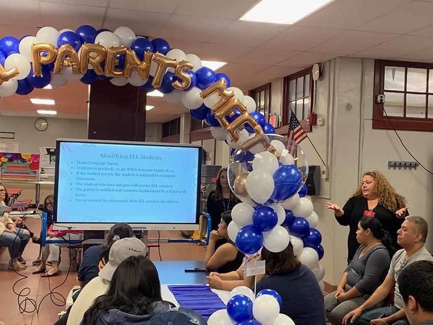 The Office of Bilingual Education engages with parents during the Bilingual Parent Advisory Meeting 