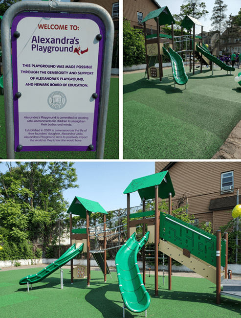 Ribbon cutting ceremony for new playground