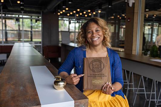 Juanita Greene of Newark Vocational High School was recognized as NBOE Teacher of the Year