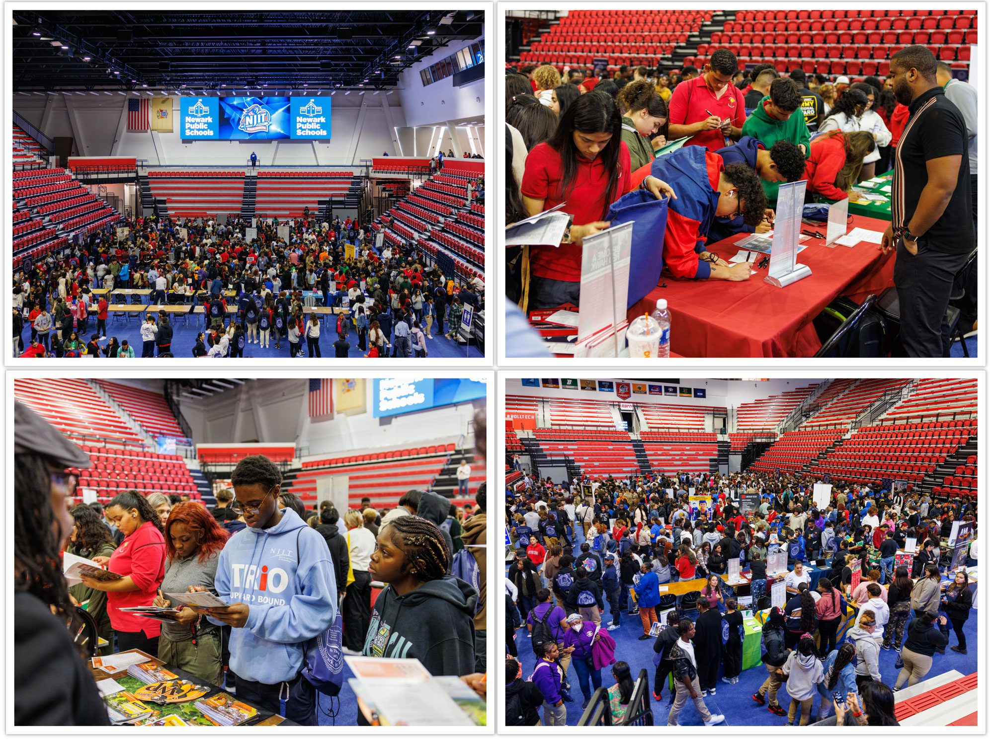 Class of 2024 interact with college recruiters during the college fair
