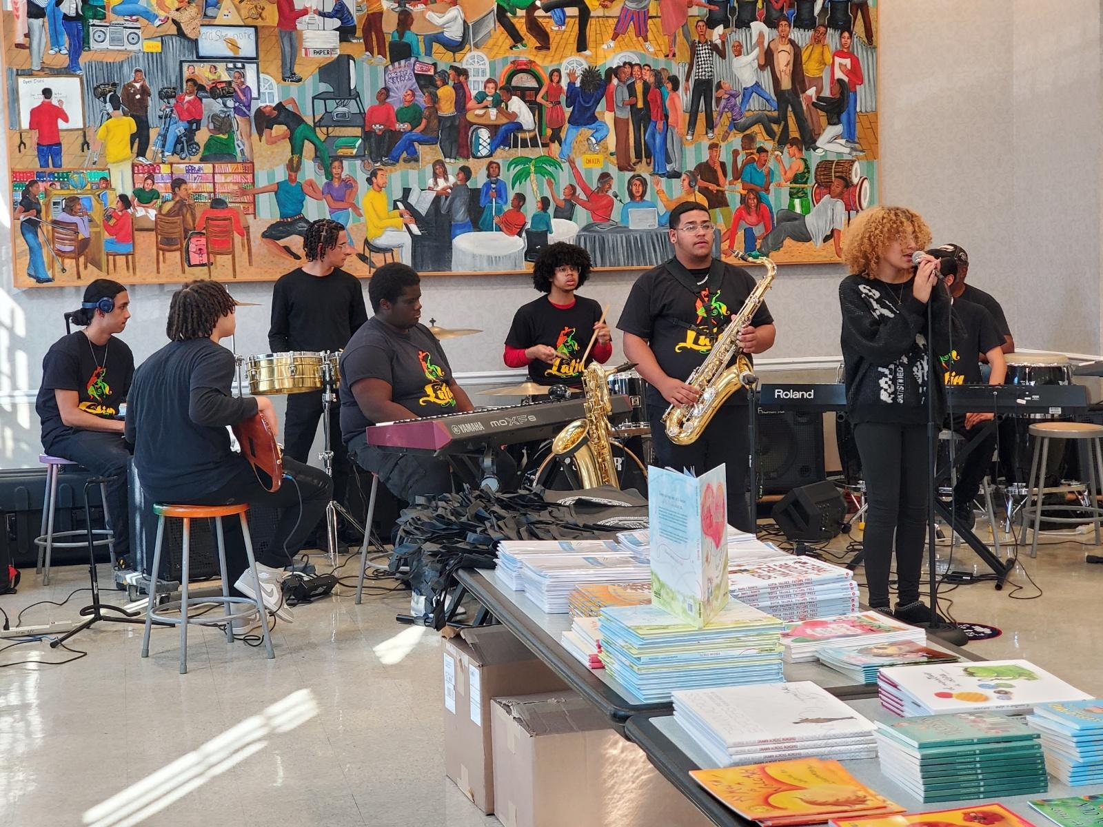 Students from Arts High School strike a chord of unity during the vibrant Hispanic Heritage Month Celebration